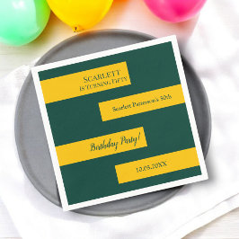 Minimal Grün und Gold Elegant Chic 50. Geburtstag Serviette