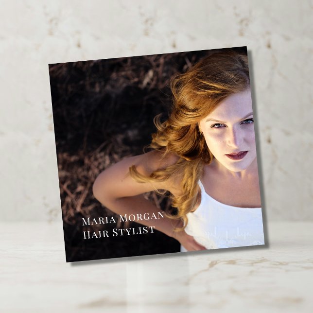 Minimal Hair Stylist Business Quadratische Visitenkarte (Von Creator hochgeladen)
