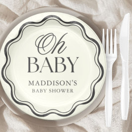 Minimal Hand Drawn Gender Neutral Baby Shower Pappteller