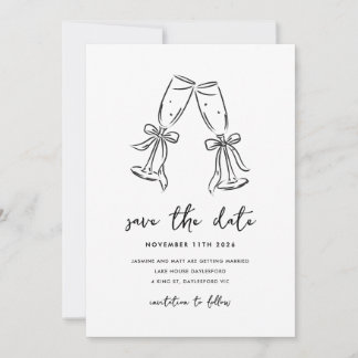 Minimal Hand Drawn Whimsical Doodle Save The Date