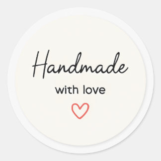 Minimal Handmade mit Liebe Aufkleber