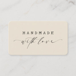 Minimal Handmade with Love Script Custom Logo  Visitenkarte