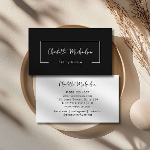 Minimal, Handschrift, Black Business Card Visitenkarte