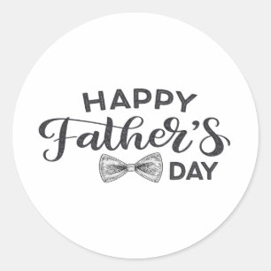 Minimal Happy Father's Day Round Sticker mit Hand