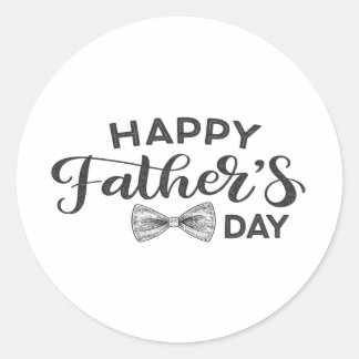 Minimal Happy Father's Day Round Sticker mit Hand
