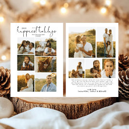 Minimal Happy Holidays Script Family 11 Photos Feiertagskarte
