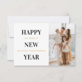 Minimal Happy New Year Foto Weihnachtskarten Dankeskarte
