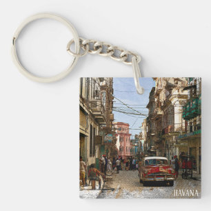 Minimal Havanna Kuba Vintage Retro Stadt Schlüsselanhänger