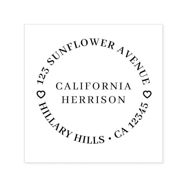 Minimal Heart Design | Custom Return Address Stamp Permastempel (Design)