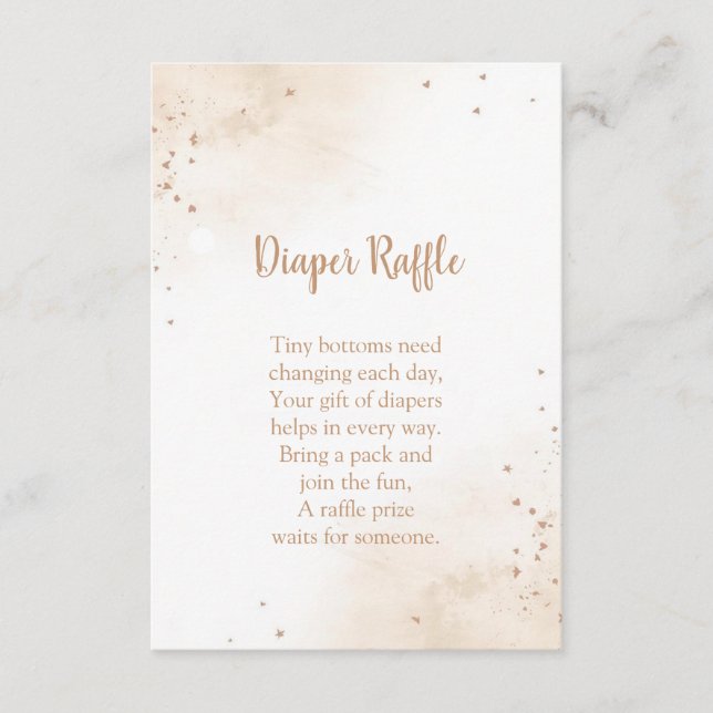 Minimal Heart Diaper Raffle Card – Modern Blush Begleitkarte (Vorderseite)
