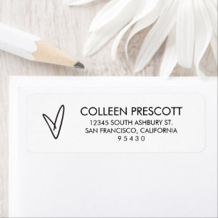 Minimal Heart Return Address Label Stickers G400