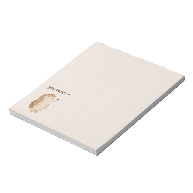 Minimal Hedgehog “You Matter” Notepad Notizblock (Rotiert)