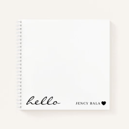 Minimal Hello Modern Heart Design Notizbuch