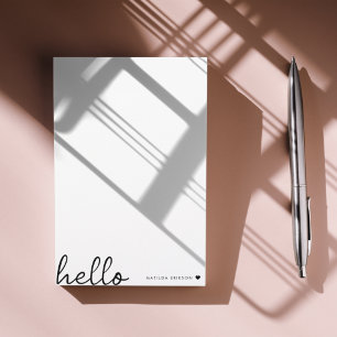 Minimal Hello   Modernes Herz sauber, einfach weiß Post-it Klebezettel