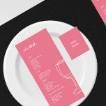 Minimal hellrosa Hochzeitsmenü Bar Menükarte<br><div class="desc">Diese eleganten,  modernen Hochzeitsmenükarten oder Menükarten für das Probe-Dinner zeichnen sich durch ein einfaches Textdesign mit minimalistischer Darstellung aus. Fügen Sie Ihre Initialen oder Monogramme hinzu,  um sie komplett zu Ihrem eigenen zu machen.</div>