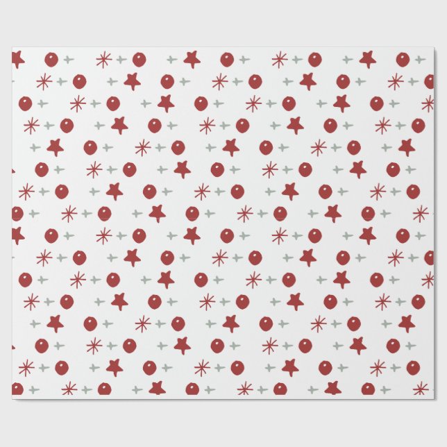 Minimal Holiday Cheer Pattern Geschenkpapier (Flach)