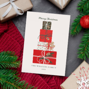 Minimal Holiday Scandi Style Geschenke Stapel ohne Feiertagskarte