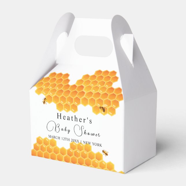 Minimal Honey Bumblebee Boy Baby Dusche Geschenkschachtel (Vorderseite)