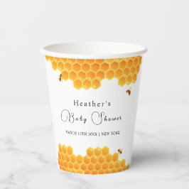 Minimal Honey Bumblebee Boy Baby Dusche Pappbecher