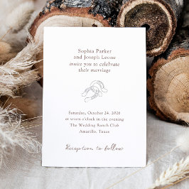 Minimal Horseshoe | Rustic Brown Wedding Silver Folieneinladung