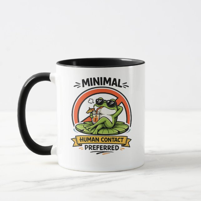 Minimal Human Contact Preferred Frog Design Tasse (Links)