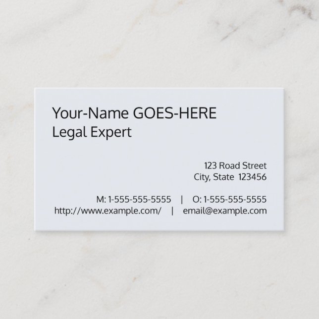Minimal & Humble Law Beruflich Business Card Visitenkarte (Vorderseite)