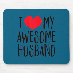 Minimal Ich liebe meinen großartigen Ehemann rotes Mousepad
