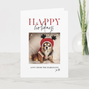 Minimal Ihr Haustier Hund Foto Ihre Nachricht Weih Feiertagskarte