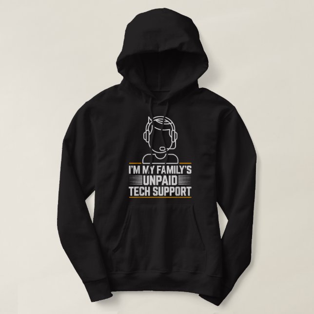 Minimal im my Familys unbezahlter technischer Supp Hoodie (Design vorne)