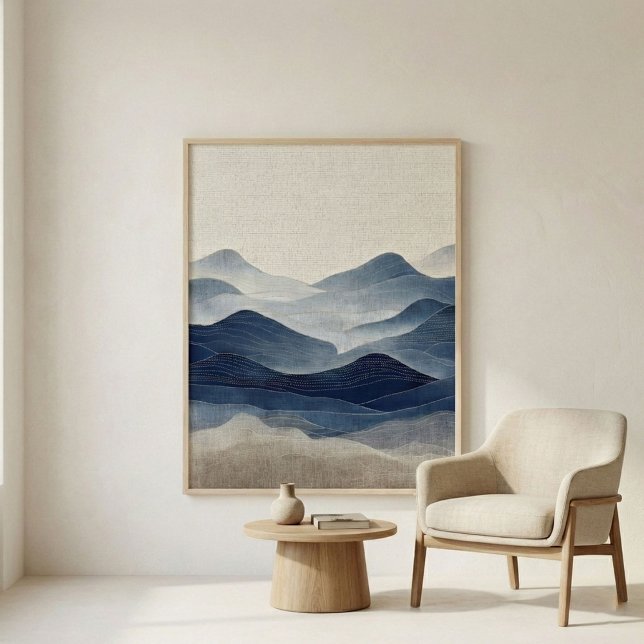 Minimal Indigo Abstract Landscape Art Poster (Von Creator hochgeladen)