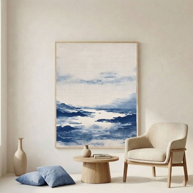 Minimal Indigo Abstract Landscape Wall Art Poster (Von Creator hochgeladen)