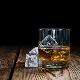 Minimal Individuelle Name Jahr Hochzeit eingegrabe Whiskyglas
