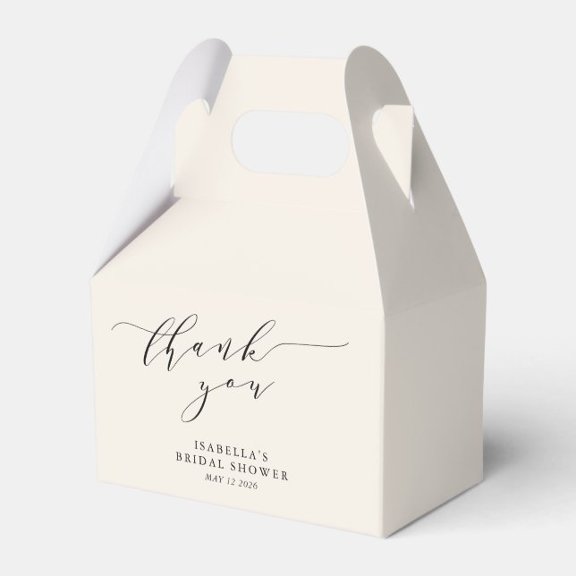 Minimal Ivory Cream Brautparty Vielen Dank Geschenkschachtel (Vorderseite)