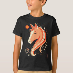 Minimal Jahr Pferd 2026 Chinesisches Neujahr T-Shirt