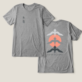 Minimal Japanese Fish Hawk Ukiyo-e Style Gray Tri-Blend Shirt