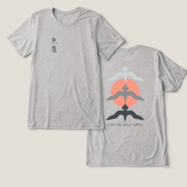 Minimal Japanese Fish Hawk Ukiyo-e Style Gray Tri-Blend Shirt