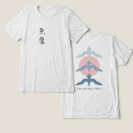 Minimal Japanese Fish Hawk Ukiyo-e Style Offwhite Tri-Blend Shirt