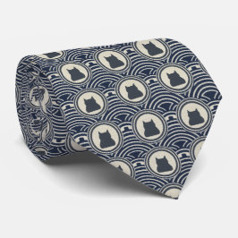 Minimal Japanese Pattern Necktie – Asanoha Wave Krawatte