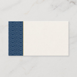 Minimal Japanese Seigaiha Business Card  Visitenkarte