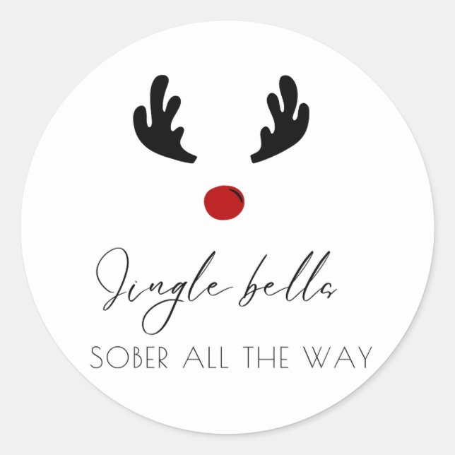 Minimal Jingle Bells Sober The Way Christmas Runder Aufkleber (Vorderseite)