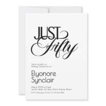 Minimal Just Fifty 50th Birthday Party