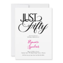 Minimal Just Fifty 50th Birthday Party