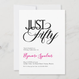 Minimal Just Fifty 50th Birthday Party Einladung