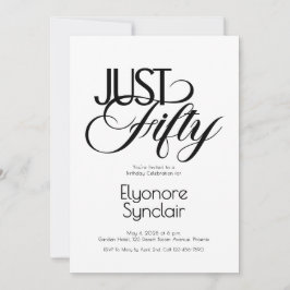 Minimal Just Fifty 50th Birthday Party Einladung