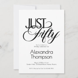 Minimal Just Fifty 50th Birthday Party Einladung