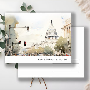 Minimal Kansas City Missouri Watercolor Reisen Postkarte