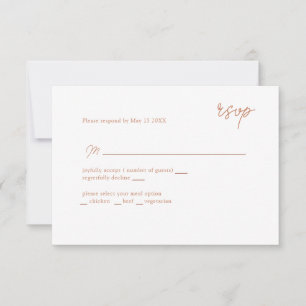 MInimal karamellige UAWG RSVP Karte