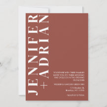 Minimal Kastanienhochzeit Einladungskarte