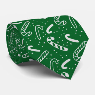 Minimal klassische Festtage Grüne Candy Canes Krawatte