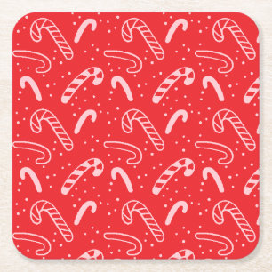 Minimal klassische Festtage Rote Kerzenleuchten Rechteckiger Pappuntersetzer